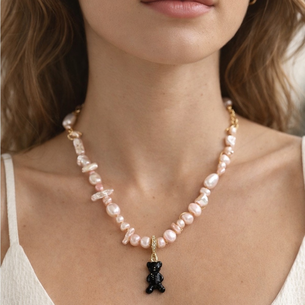 Joolz by Martha Calvo Bear It All Pearl Teddy Necklace MC Sold Out